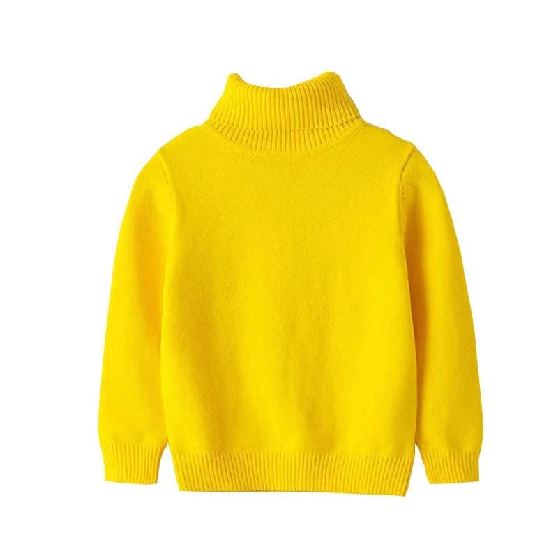 Girls High Neck Sweater Sweaters & Cardigans Yellow 3-4 Y 